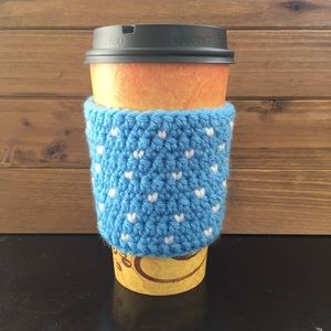 Handmade Sky Blue Tiny Hearts Coffee/Tea Cozy